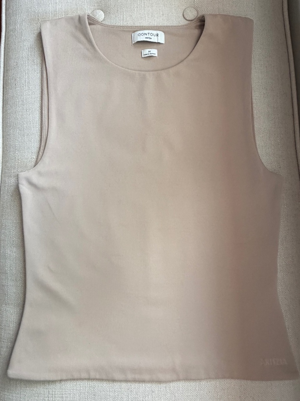 Aritzia Contour Muscle Tank Sleeveless Top Taupe | Size M